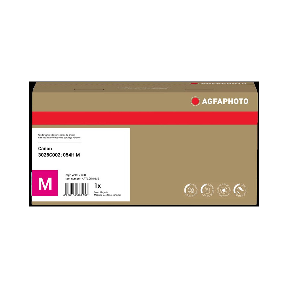 compatibile con Canon 054 hm  Agfa Photo APTC054HME magenta toner