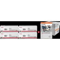 Canon 067 MCVP nero / ciano / magenta / giallo / Bianco Value Pack (+ Prindo Universal Papier 2500 Blatt)