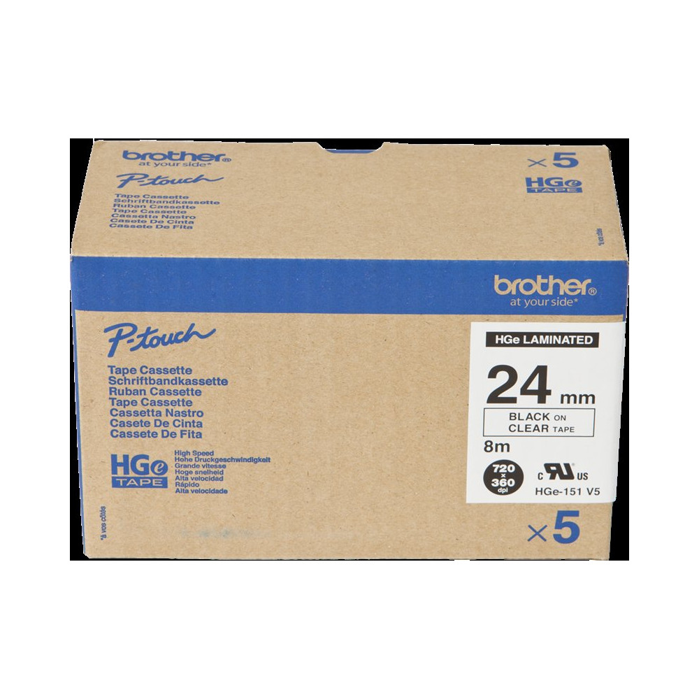 Brother HGe-151V5 Nastro Nero su trasparente