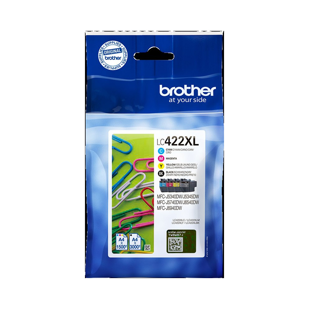 Brother LC-422XL Multipack nero / ciano / magenta / giallo (LC422XLVAL)
