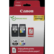 Canon PG-540+CL-541 nero / differenti colori / Bianco Value Pack (+ 10x15 cm Fotopapier 50 Blatt)