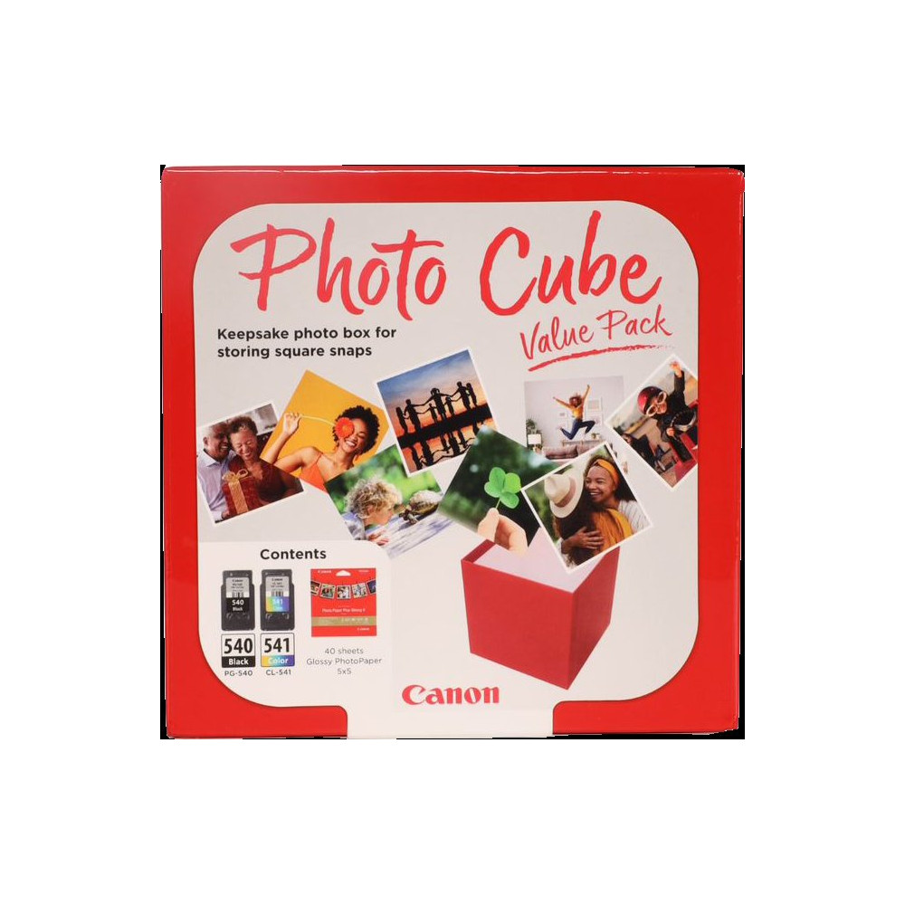 Canon PG-540+CL-541 Photo Cube nero / differenti colori Value Pack (+ 13x13 cm Photo Paper Plus Glossy II 40 Blatt)