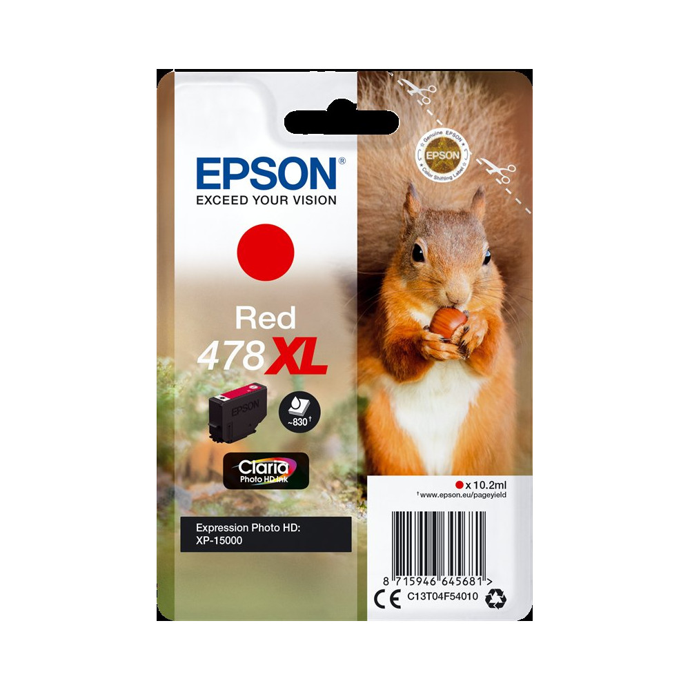 Epson 478XL Rosso Cartuccia d'inchiostro (C13T04F54010)