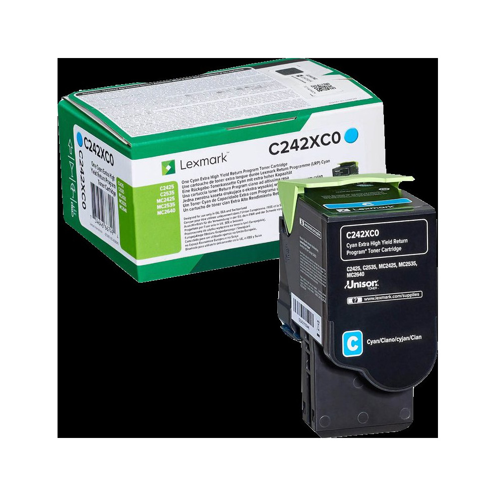 Lexmark C242XC0 ciano toner (C/MC2425/2535)
