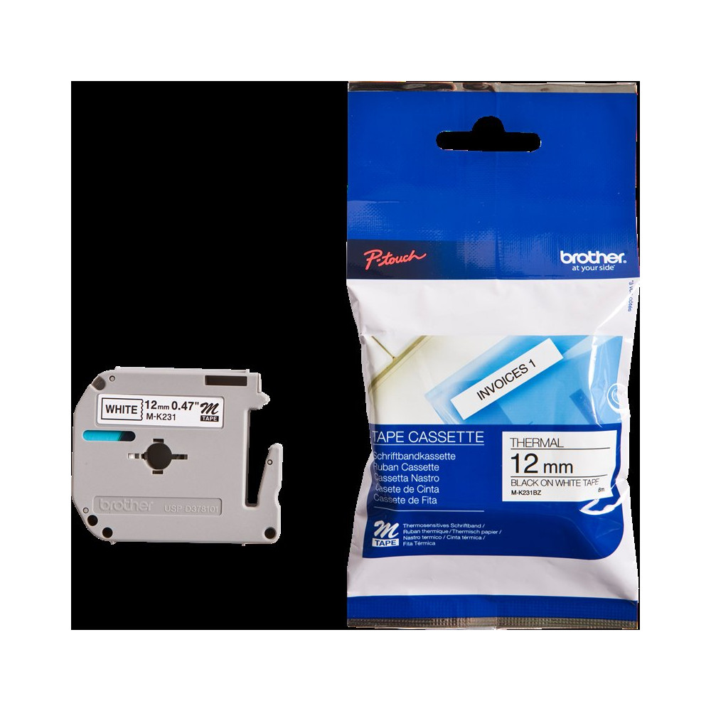 Brother M-K231BZ Nastro Nero su bianco
