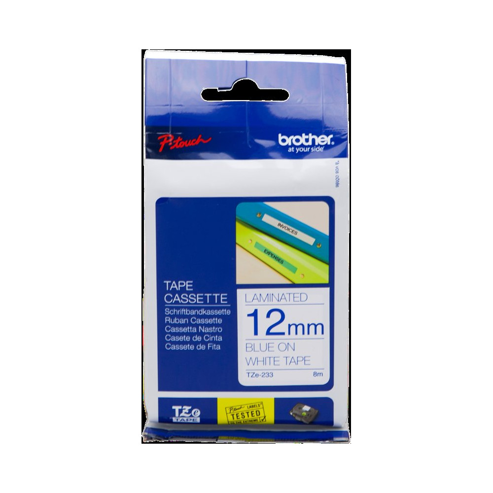 Brother TZe-233 Nastro Blu su bianco