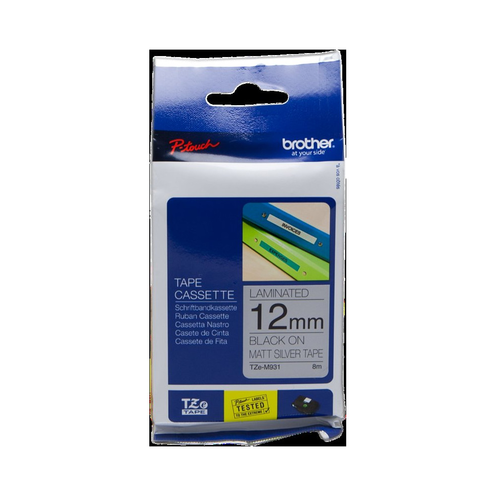 Brother TZe-M931 Nastro Nero su argento