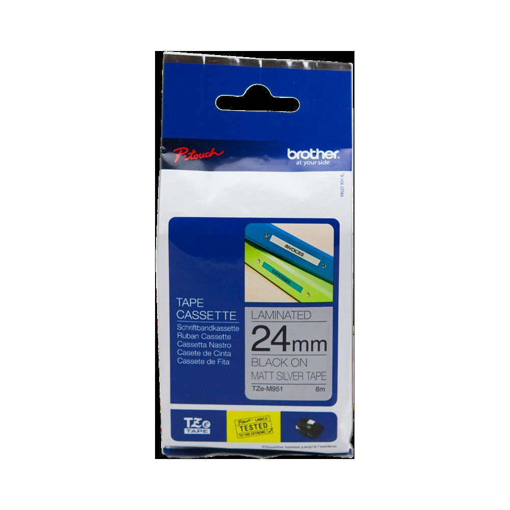 Brother TZe-M951 Nastro Nero su argento
