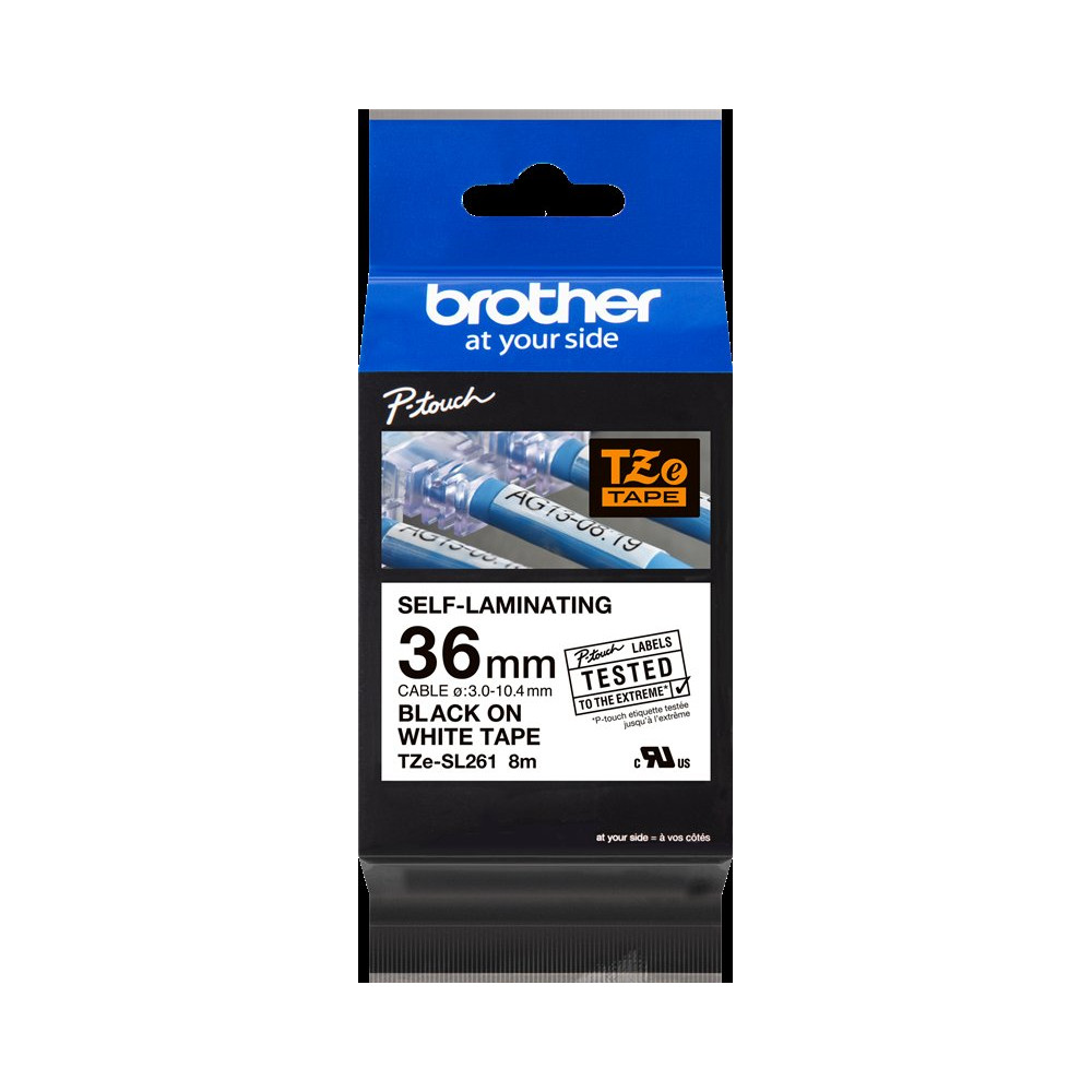 Brother TZe-SL261 Nastro Nero su bianco