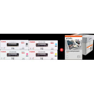 Canon 718 MCVP 01 nero / ciano / magenta / giallo Value Pack (+ Prindo Universal Papier 2500 Blatt)