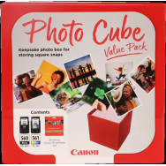 Canon PG-560+CL-561 Photo Cube nero / differenti colori Value Pack (+ 13x13 cm Photo Paper Plus Glossy II 40 Blatt)