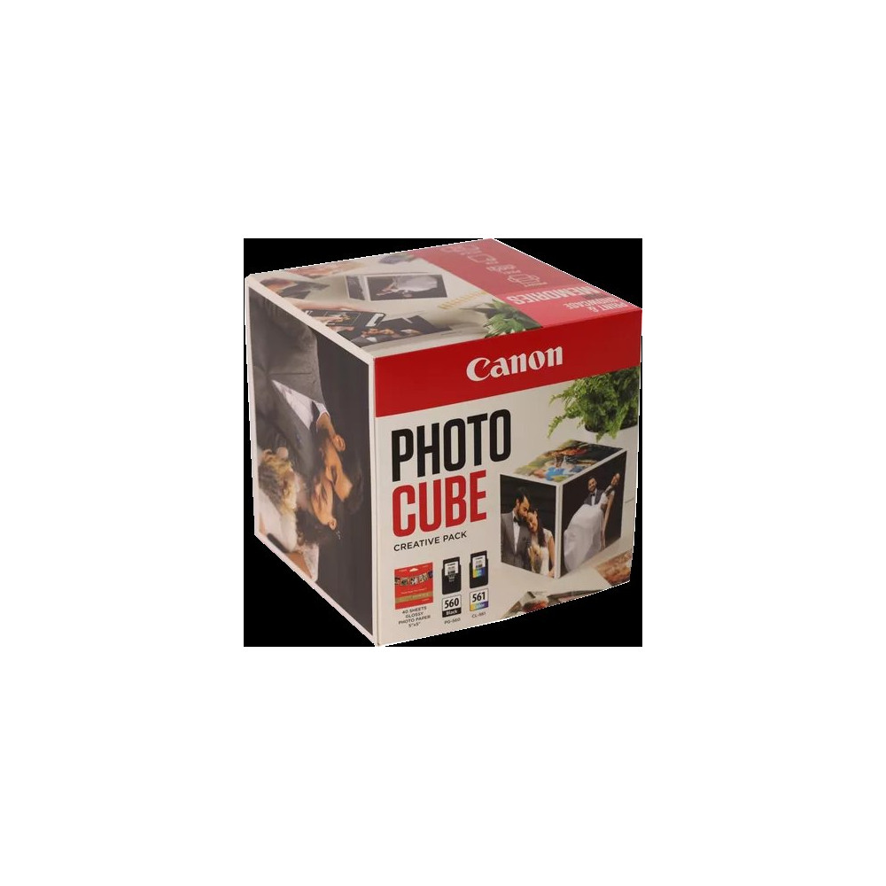 Canon PG-560+CL-561 Photo Cube Creative Pack nero / differenti colori Value Pack (+ 13x13 cm Fotopapier 40 Blatt)