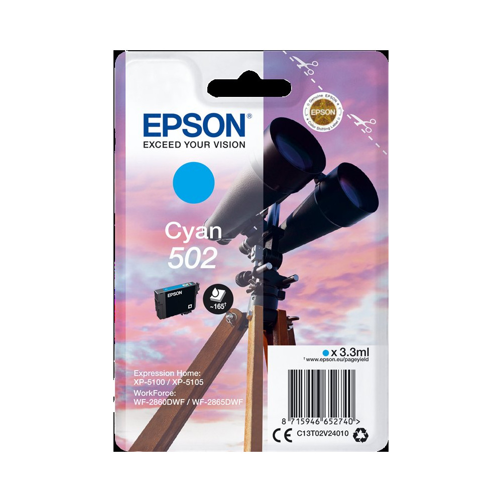 Epson 502 ciano Cartuccia d'inchiostro (C13T02V24010)