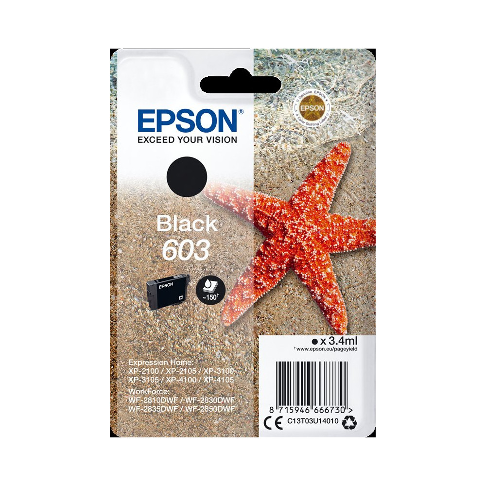 Epson 603 nero Cartuccia d'inchiostro (C13T03U14010)
