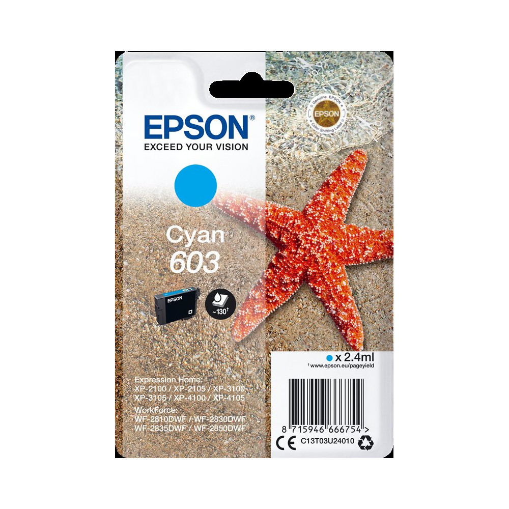 Epson 603 ciano Cartuccia d'inchiostro (C13T03U24010)