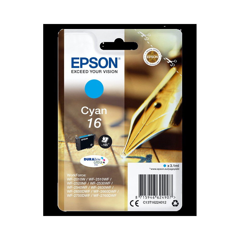 Epson 16 ciano Cartuccia d'inchiostro (C13T16224012)