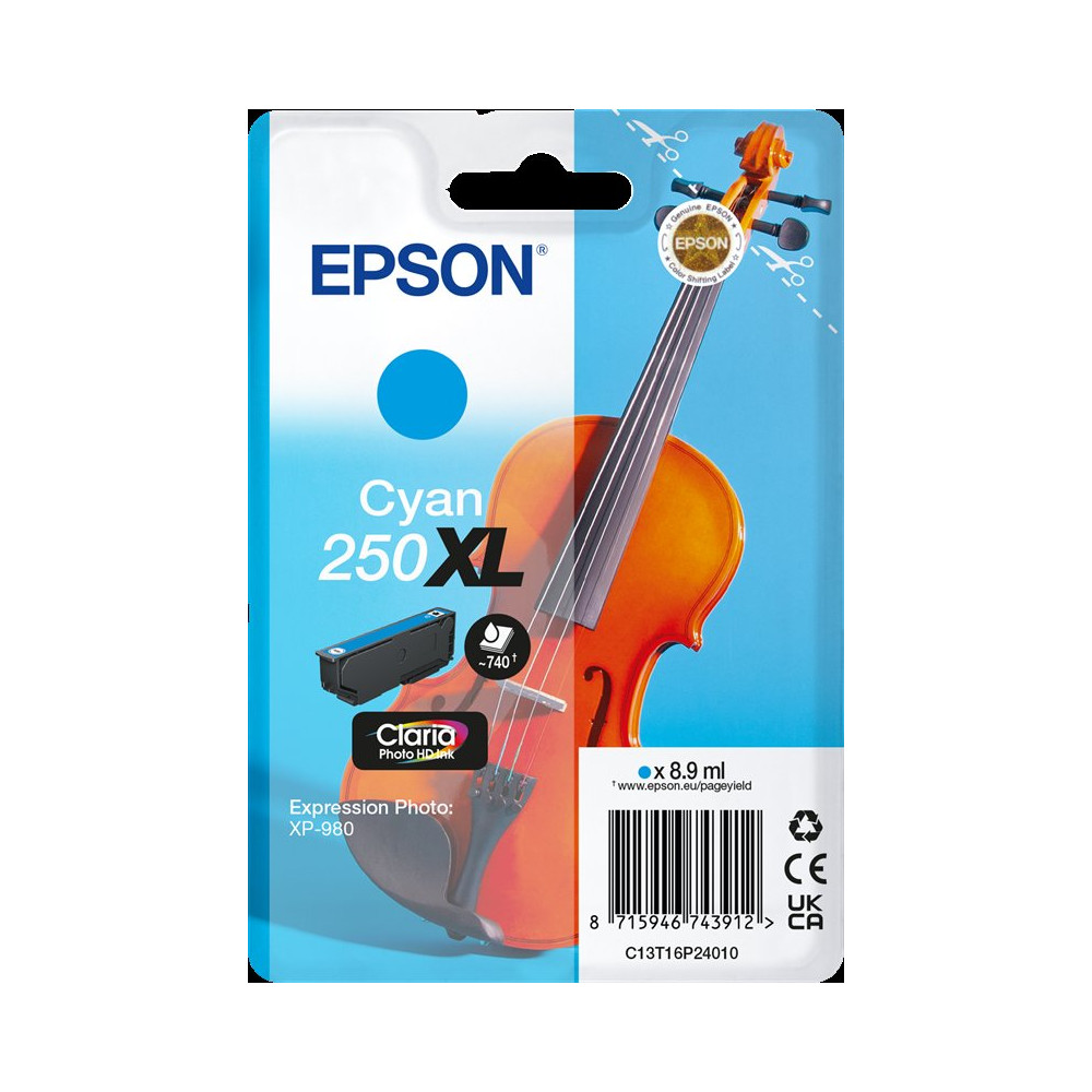 Epson 250 XL ciano Cartuccia d'inchiostro (C13T16P24010)