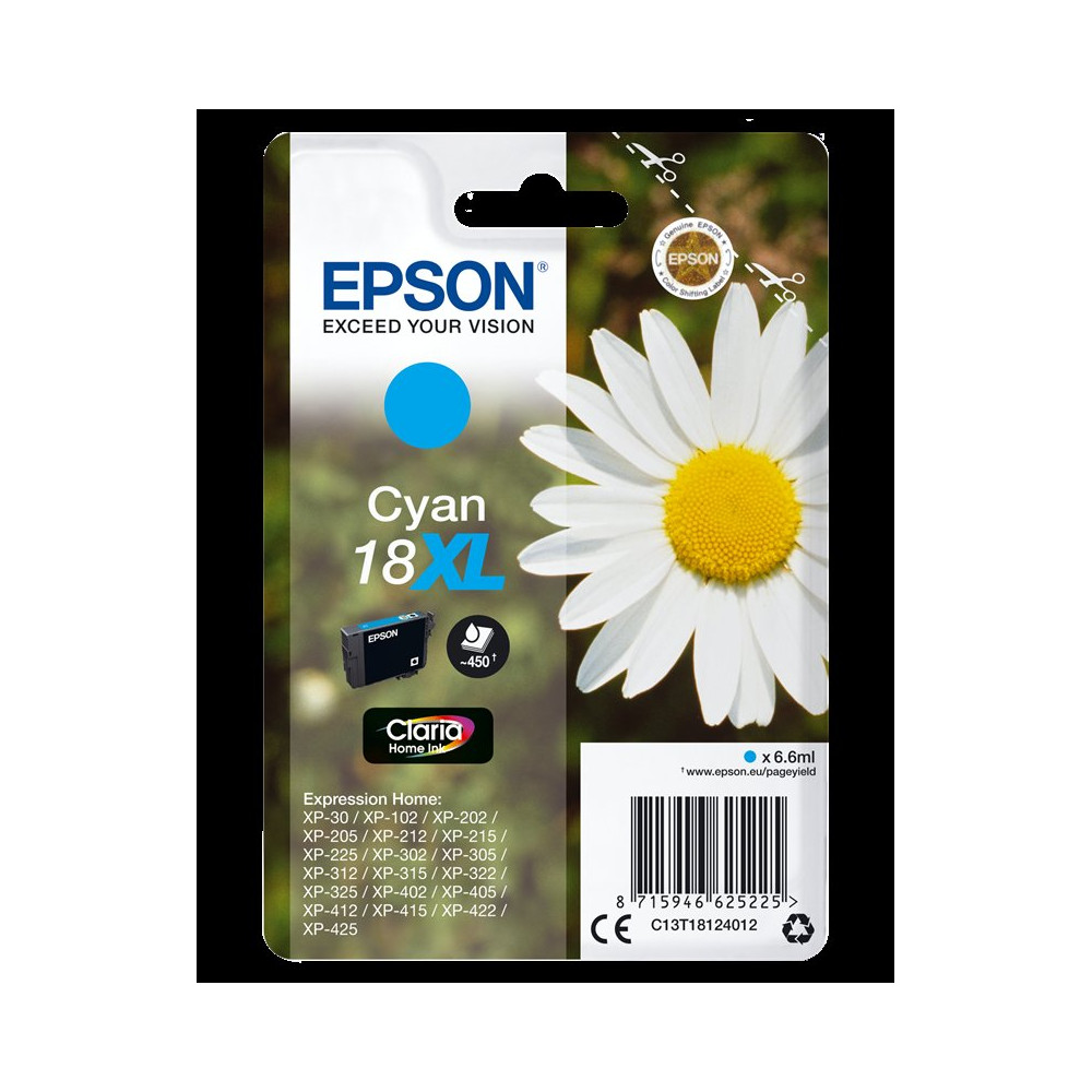 Epson 18 XL ciano Cartuccia d'inchiostro (C13T18124012)