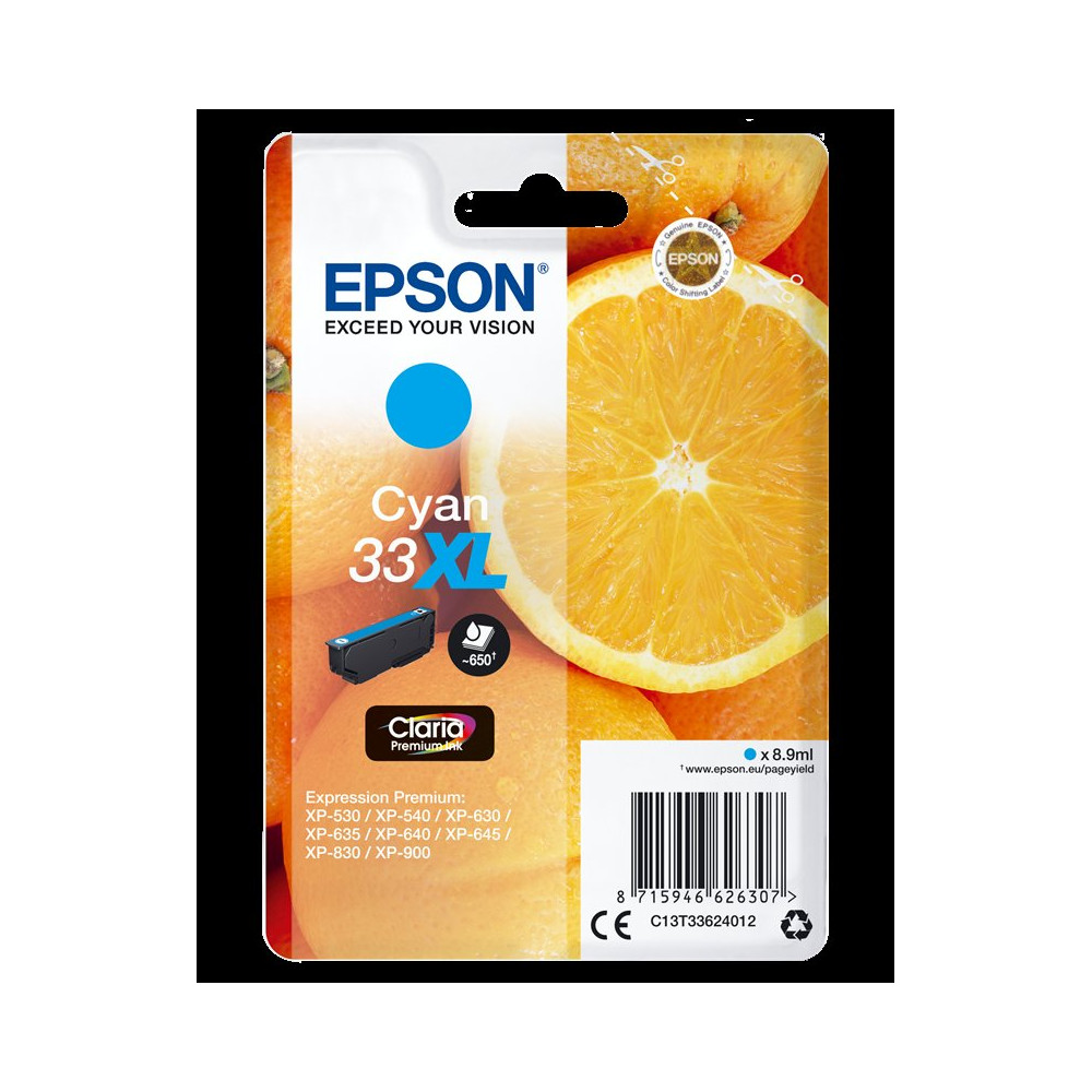 Epson 33 XL ciano Cartuccia d'inchiostro (C13T33624012)