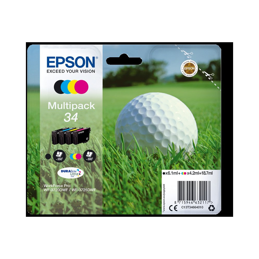 Epson 34 Multipack nero / ciano / magenta / giallo (C13T34664010)