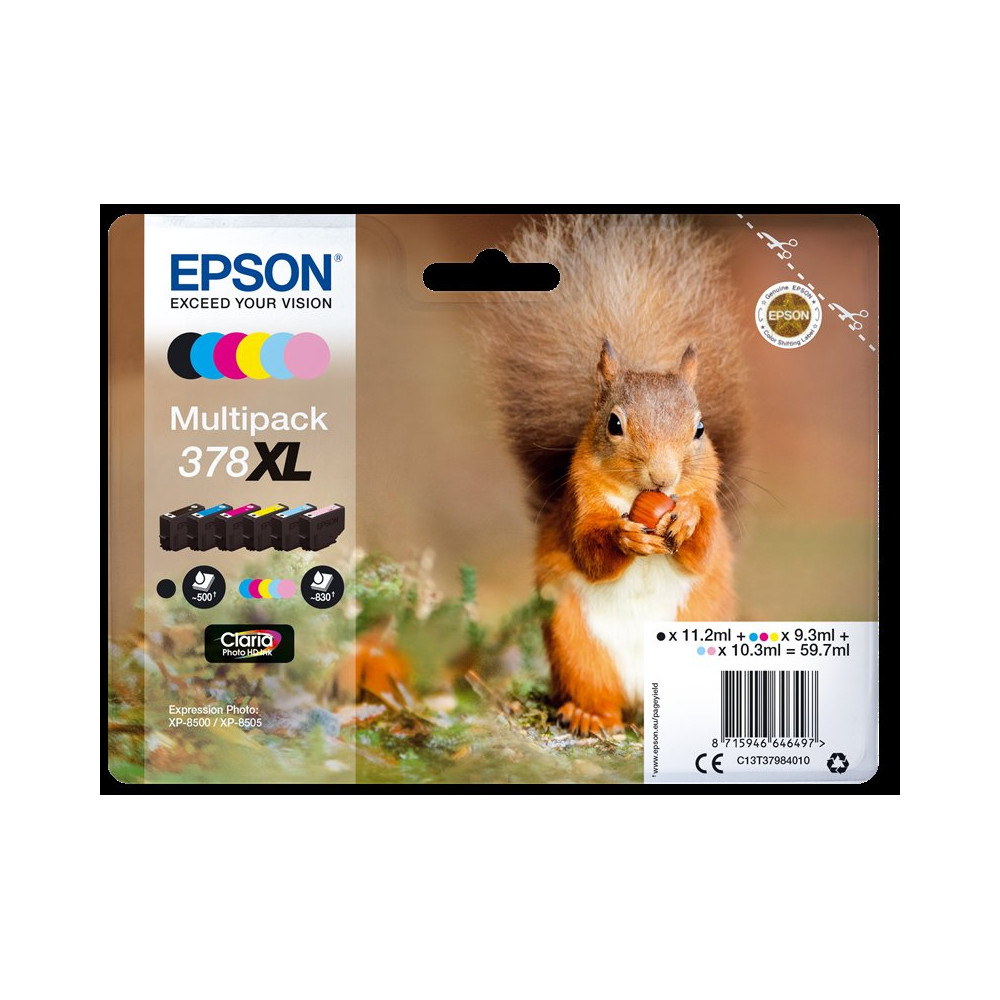 Epson 378XL Multipack nero / ciano / magenta / giallo / ciano (chiaro) / magenta (chiaro) (C13T37984010)