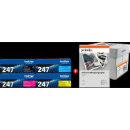 Brother TN-247 MCVP 01 nero / ciano / magenta / giallo Value Pack (+ Prindo Universal Papier 2500 Blatt)