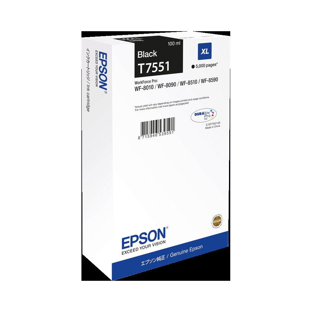 Epson T7551 XL nero Cartuccia d'inchiostro (C13T75514N)